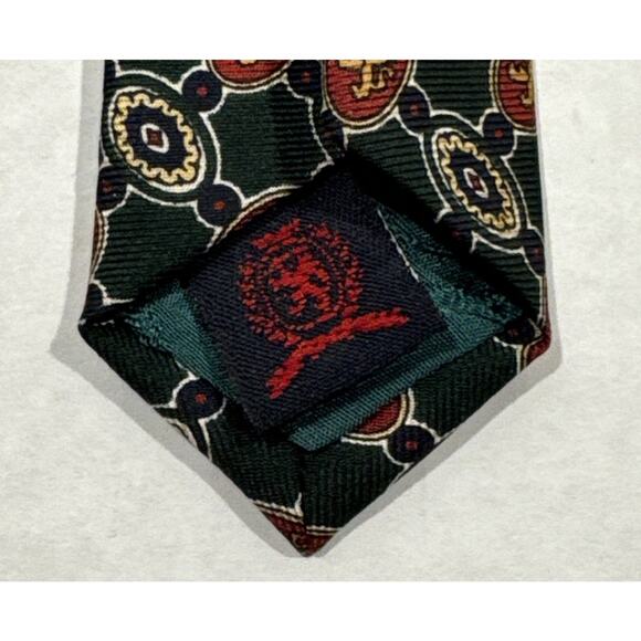 VTG Tommy Hilfiger REPP Necktie Silk Foulard Medallion Made in USA 59"x4" Tie - Picture 6 of 7